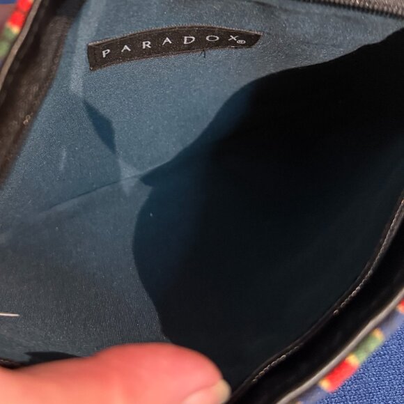 Paradox Vintage Beaded Equestrian Canvas Baguette Bag 90s/Y2K Argyle Purse - Picture 11 of 12